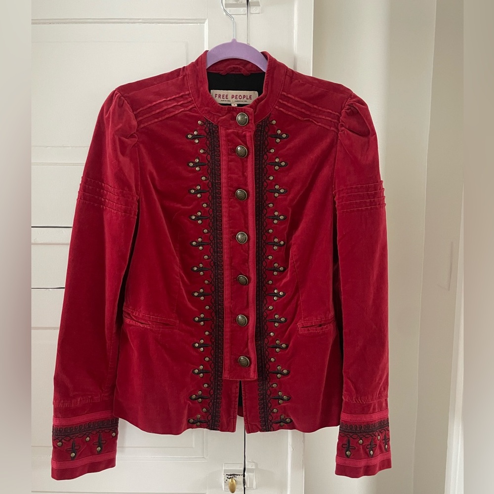 Free People Maven Velvet Embroidered Jacket / Blazer - Picture 3 of 7